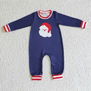 1024 long sleeve green christmas Santa BOY romper
