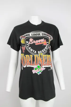 1991 World Series Atlanta Braves T-shirt - Black - S/M