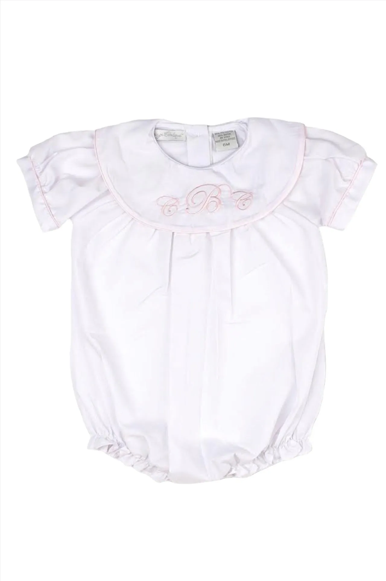 30108-Monogrammable Blanks Baby Girl Bubble Romper
