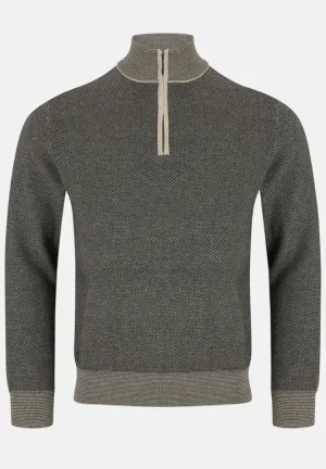 6th Sense Stanley Half Zip Sweater - Willow