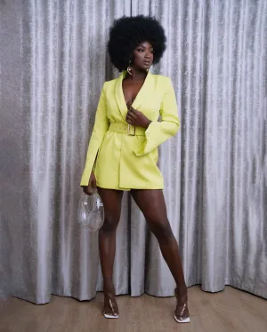 Aliyah Blazer Romper Lime