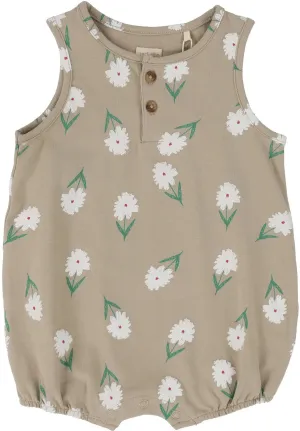 Analogie Flower Romper in Taupe
