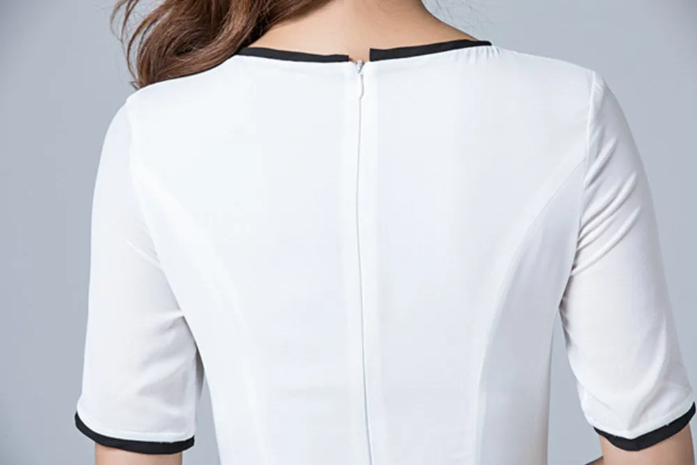 ankle length elegant dress with crew and high waist 1779
