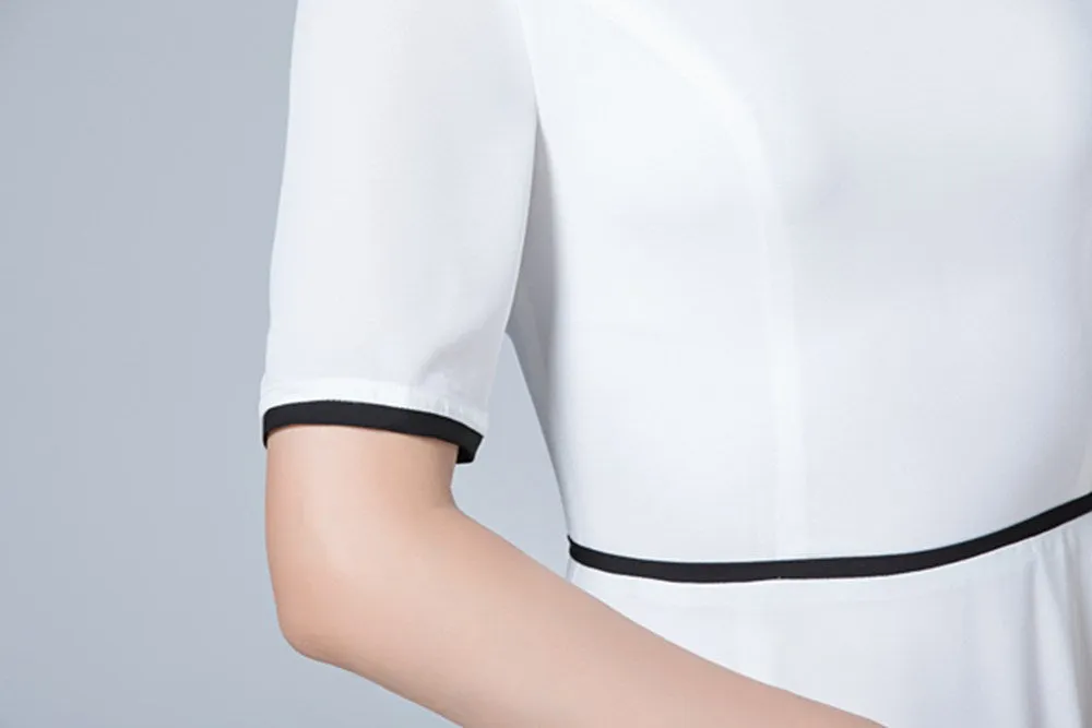 ankle length elegant dress with crew and high waist 1779