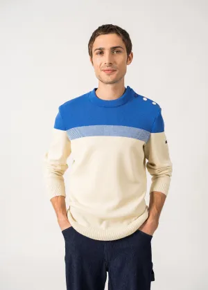 Aquitaine sailor jumper - regular fit, in wool (ECRU/MER)