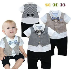 Baby Romper Baby Tuxedo Formal Vest Romper