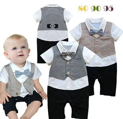 Baby Romper Baby Tuxedo Formal Vest Romper