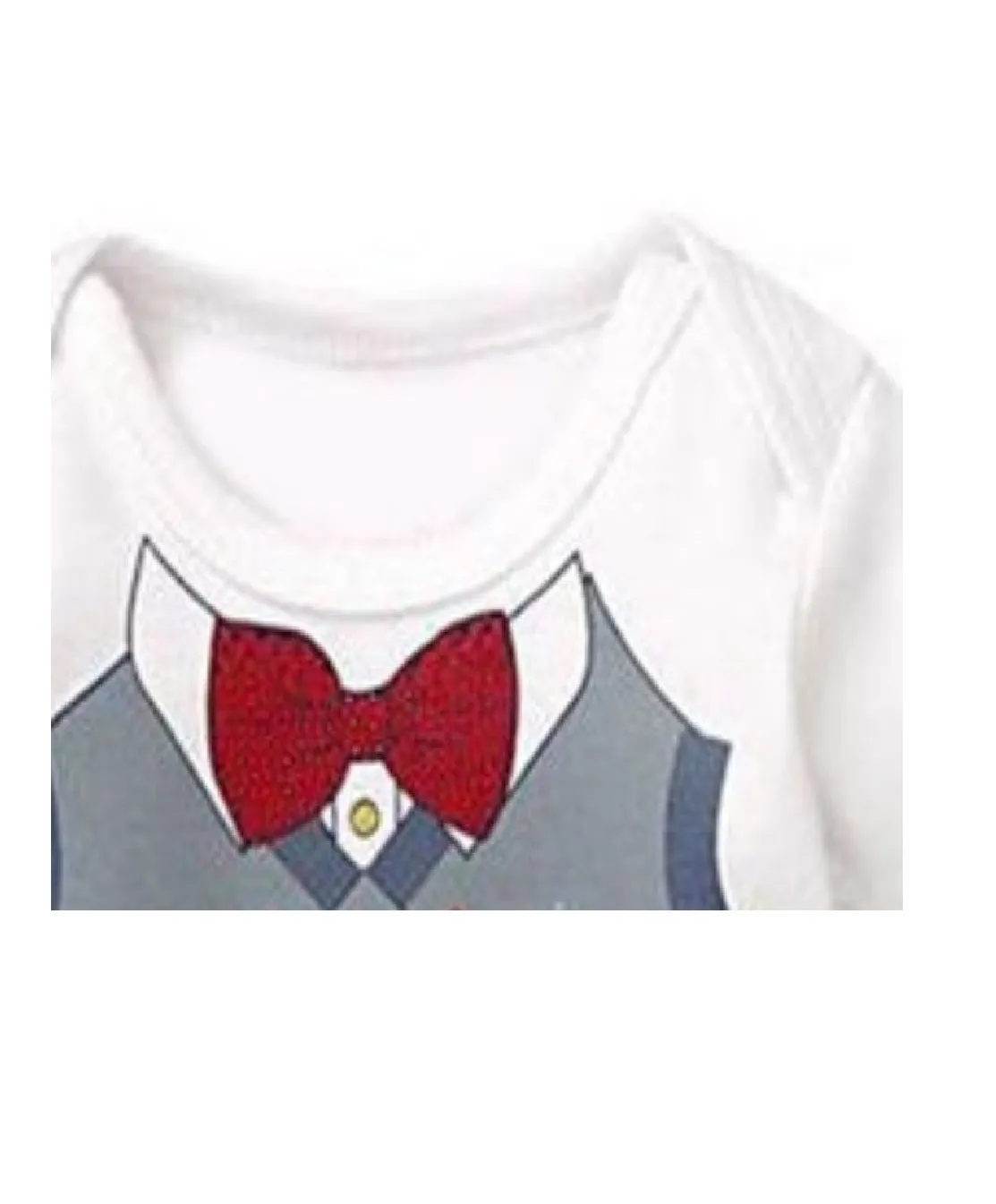 Baby Romper  Red Bowtie Vest Tuxedo Statement