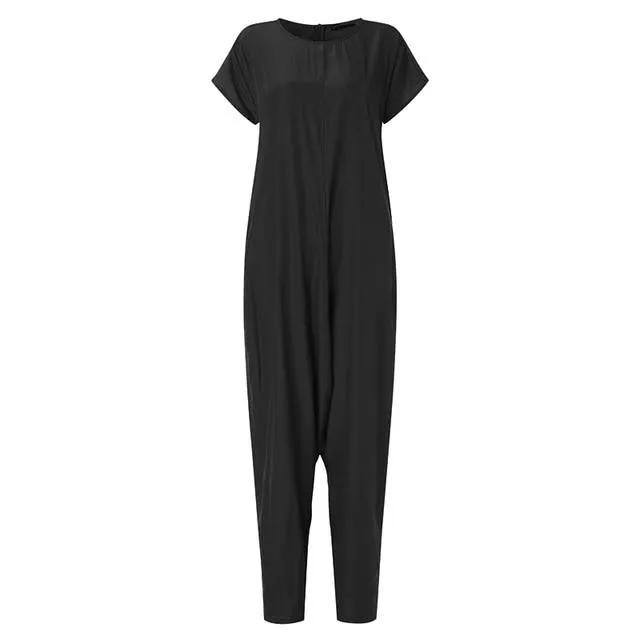 Boho romper - Hooded sleeves and open crotch