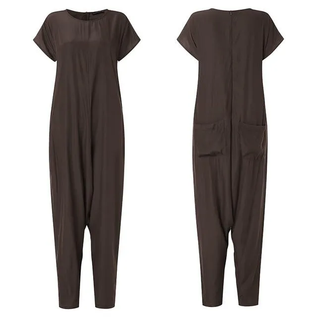 Boho romper - Hooded sleeves and open crotch