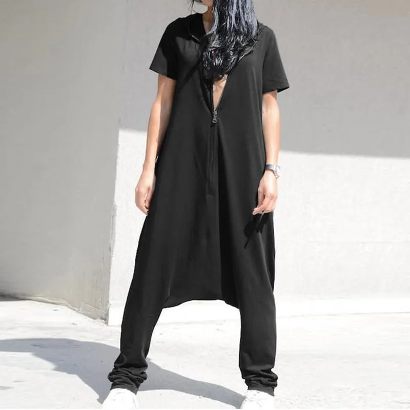 Boho Romper Vintage Short Sleeve with Hood