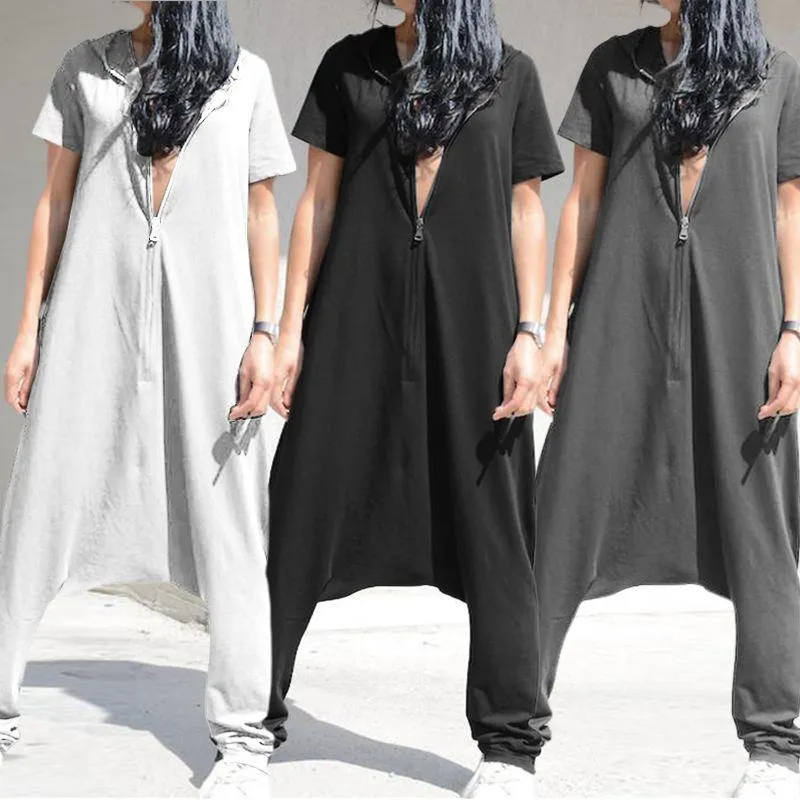 Boho Romper Vintage Short Sleeve with Hood