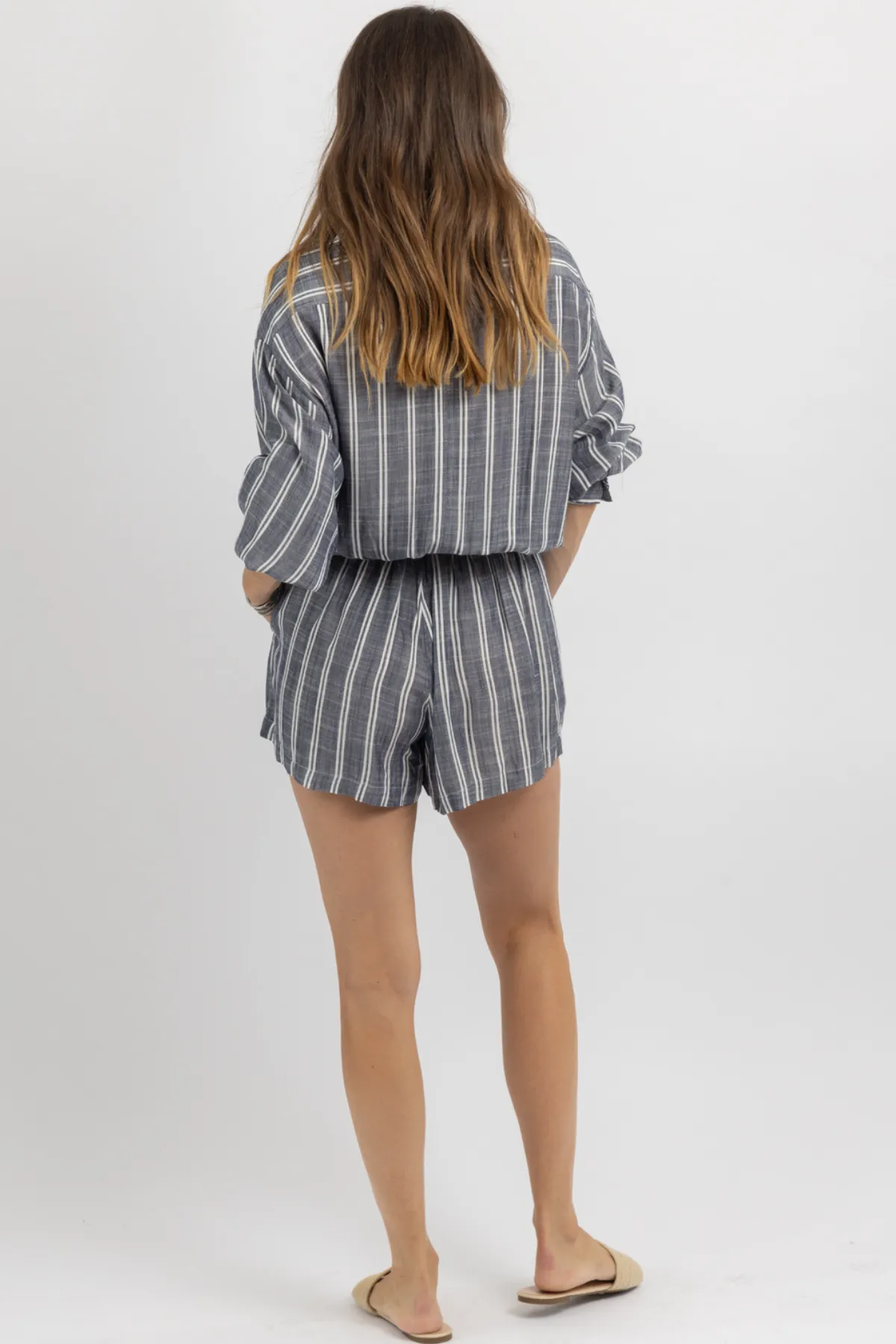 BONNIE BELTED LINEN ROMPER
