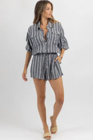BONNIE BELTED LINEN ROMPER