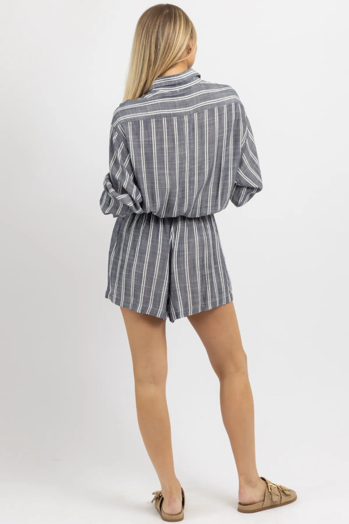 BONNIE BELTED LINEN ROMPER