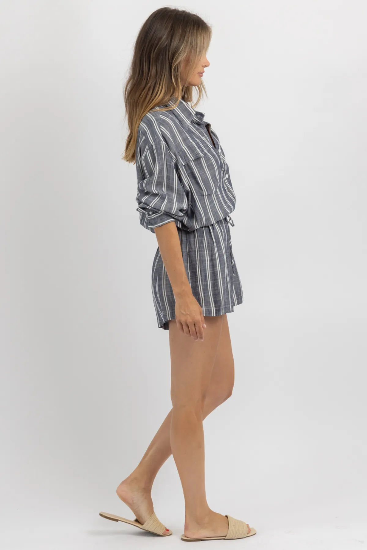 BONNIE BELTED LINEN ROMPER