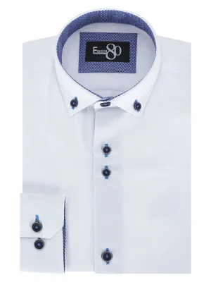 Boys 1880 Henley Long Sleeve Shirt - White
