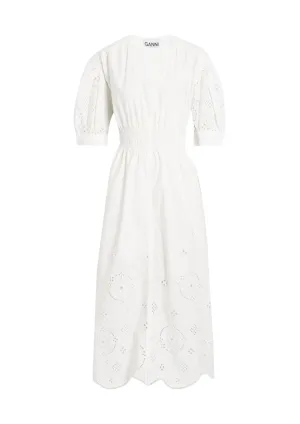 Broderie Anglaise Organic Cotton Midi Dress