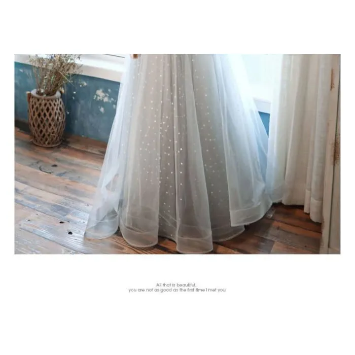 Cap-Sleeve Sequin Mesh Panel A-Line Evening Gown / Midi Dress