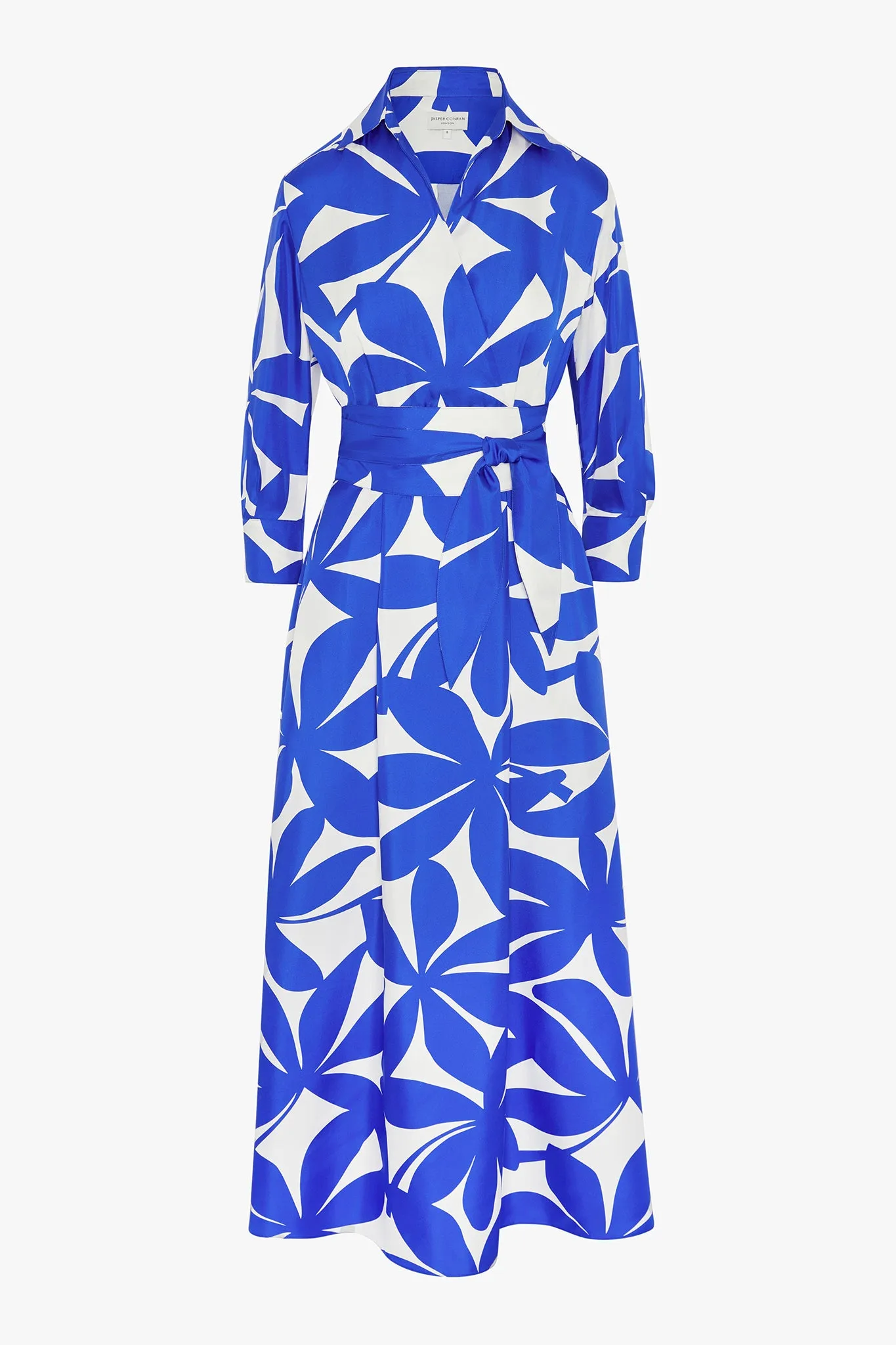 Celia Printed Silk Maxi Full Skirt Wrap Dress