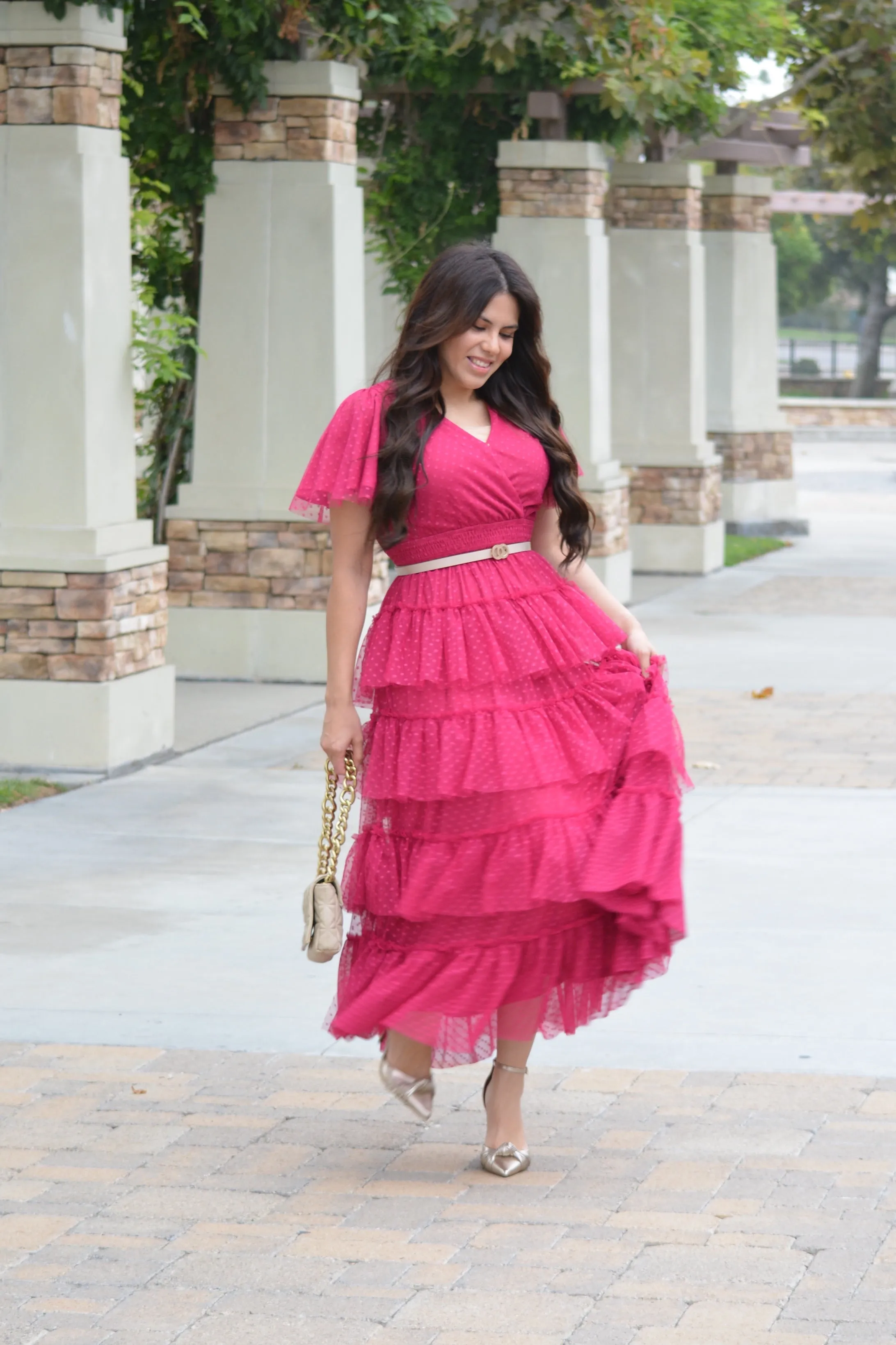 Channing Fuchsia Pink Tulle Dress