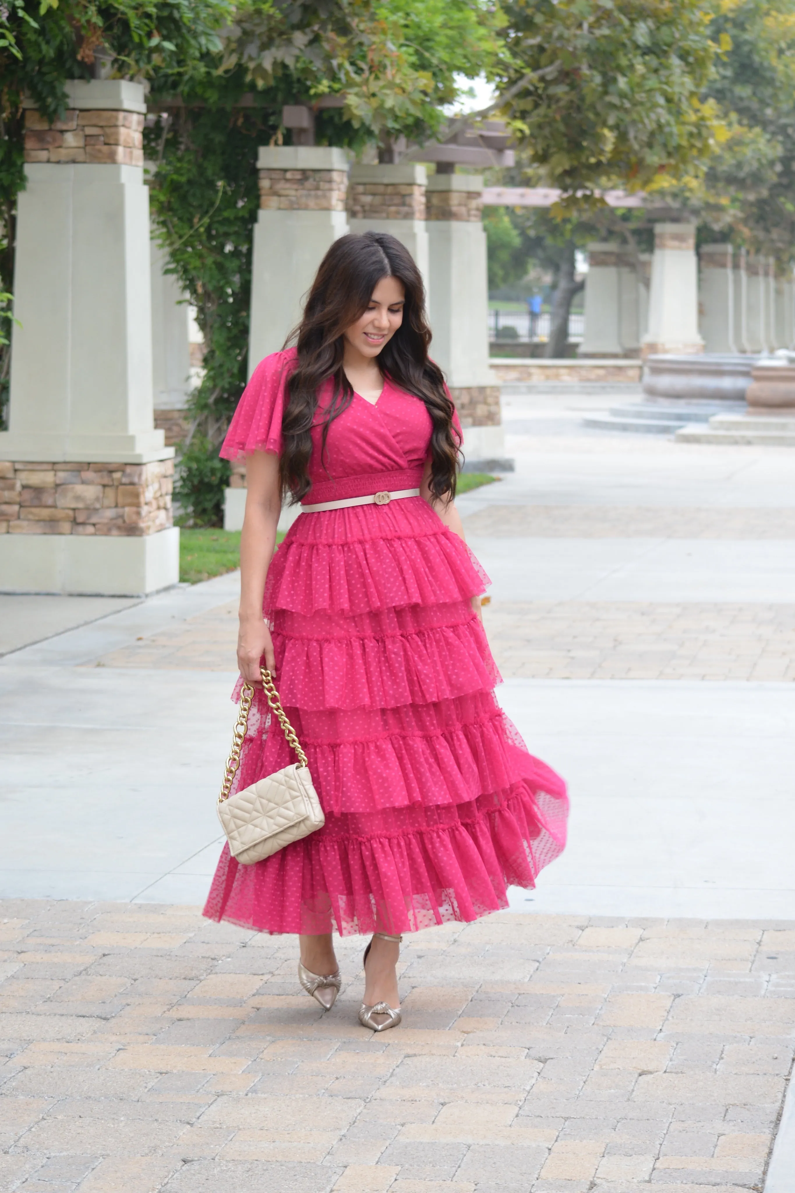 Channing Fuchsia Pink Tulle Dress