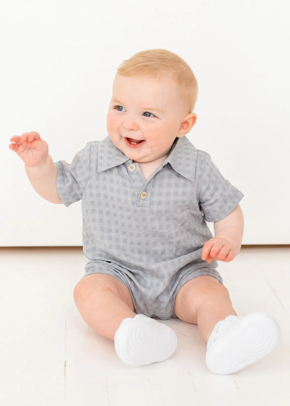 Checkmate Blue Collar Baby Romper