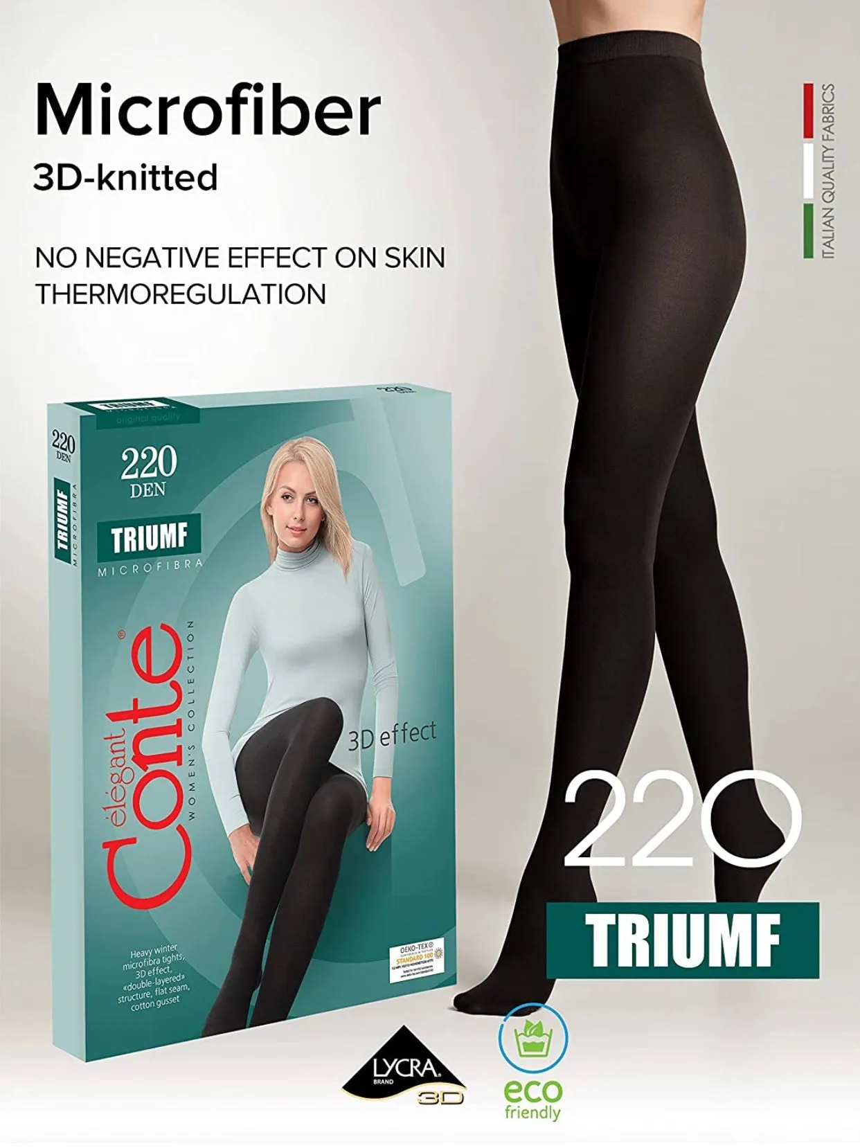 Conte Triumf 220 Den - Microfiber Warm Winter Women's Tights (8С-58СП)