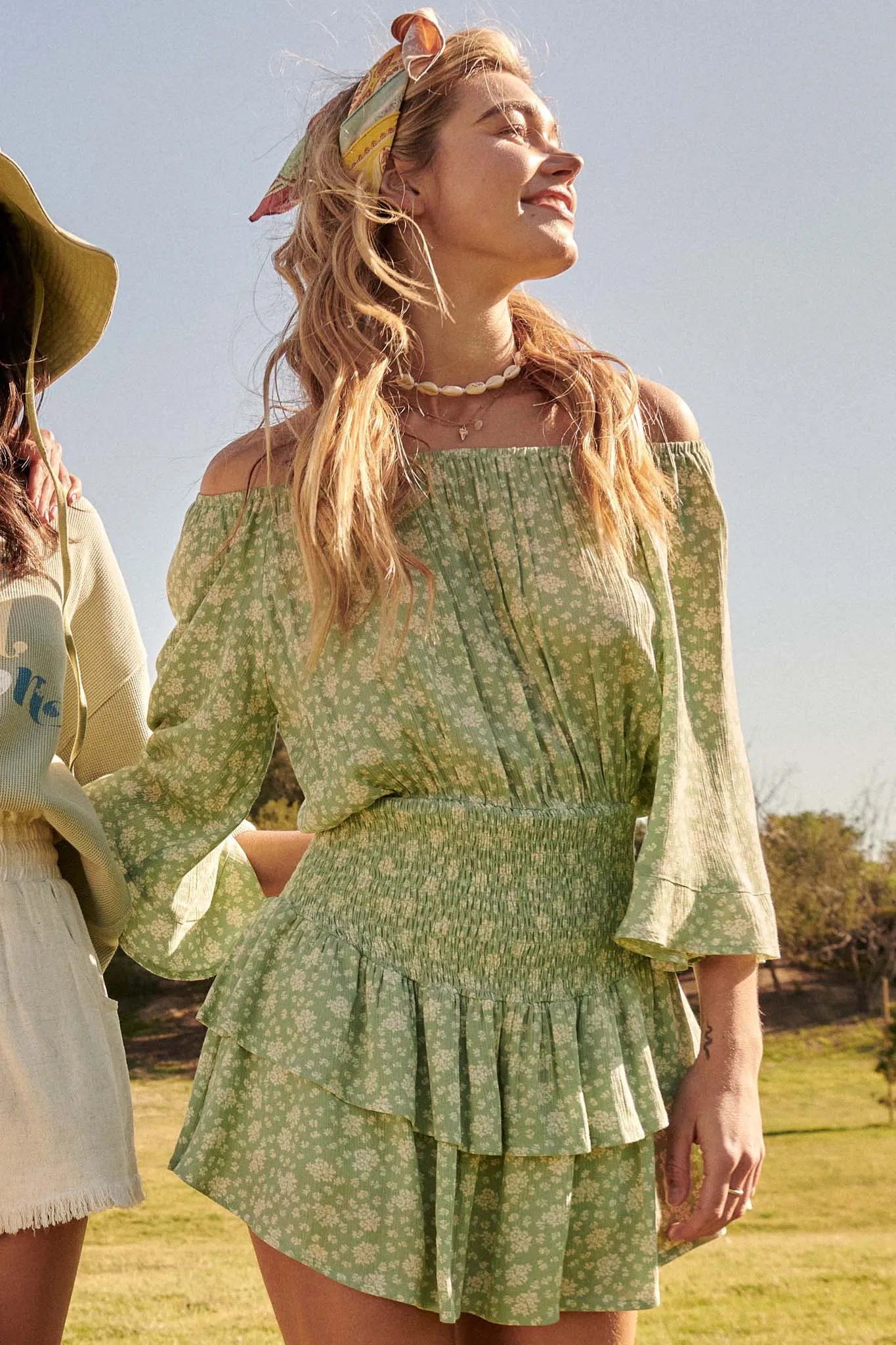 Cool Breeze Ruffled Off-Shoulder Floral Romper