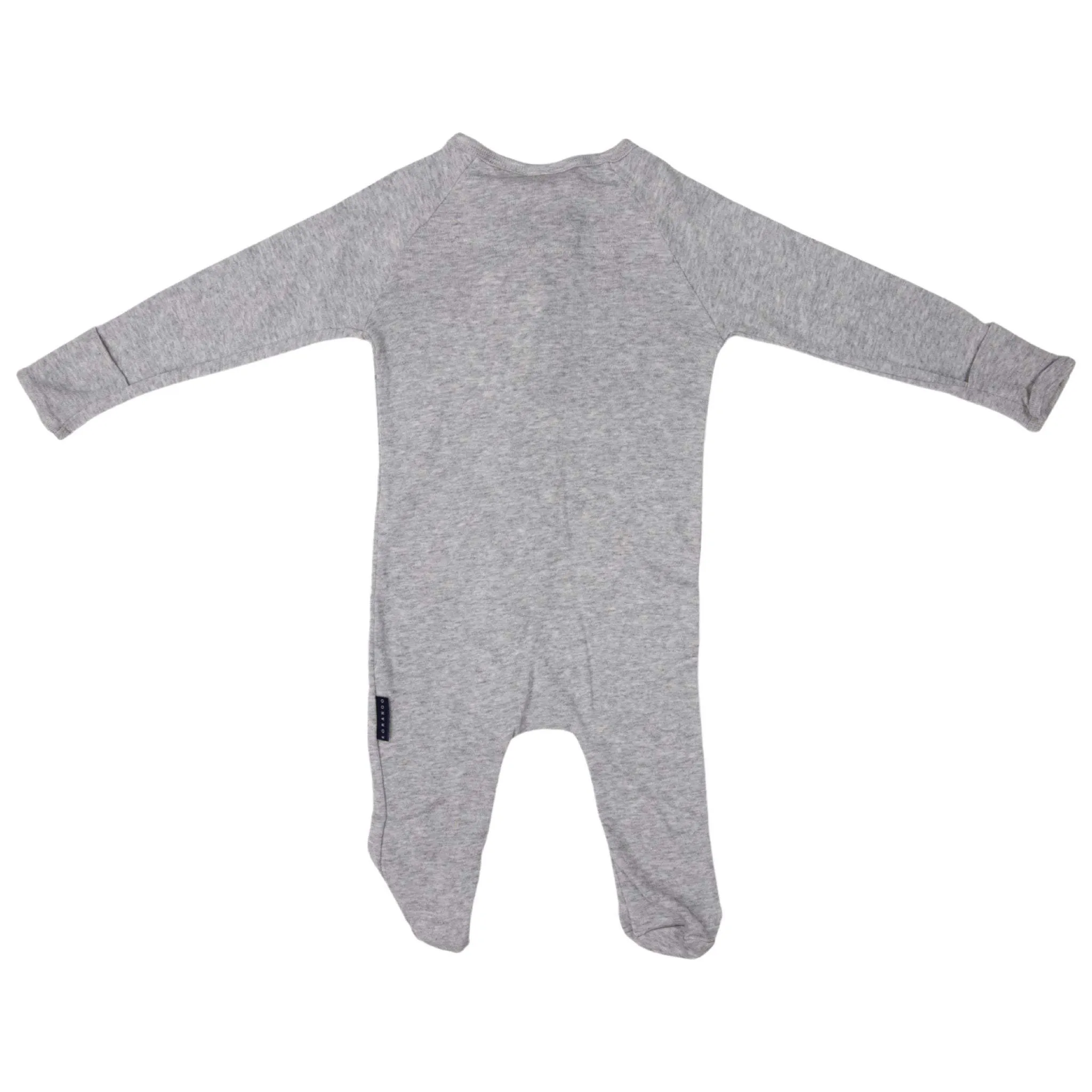 Cotton Modal Double Zip Romper Grey Marle