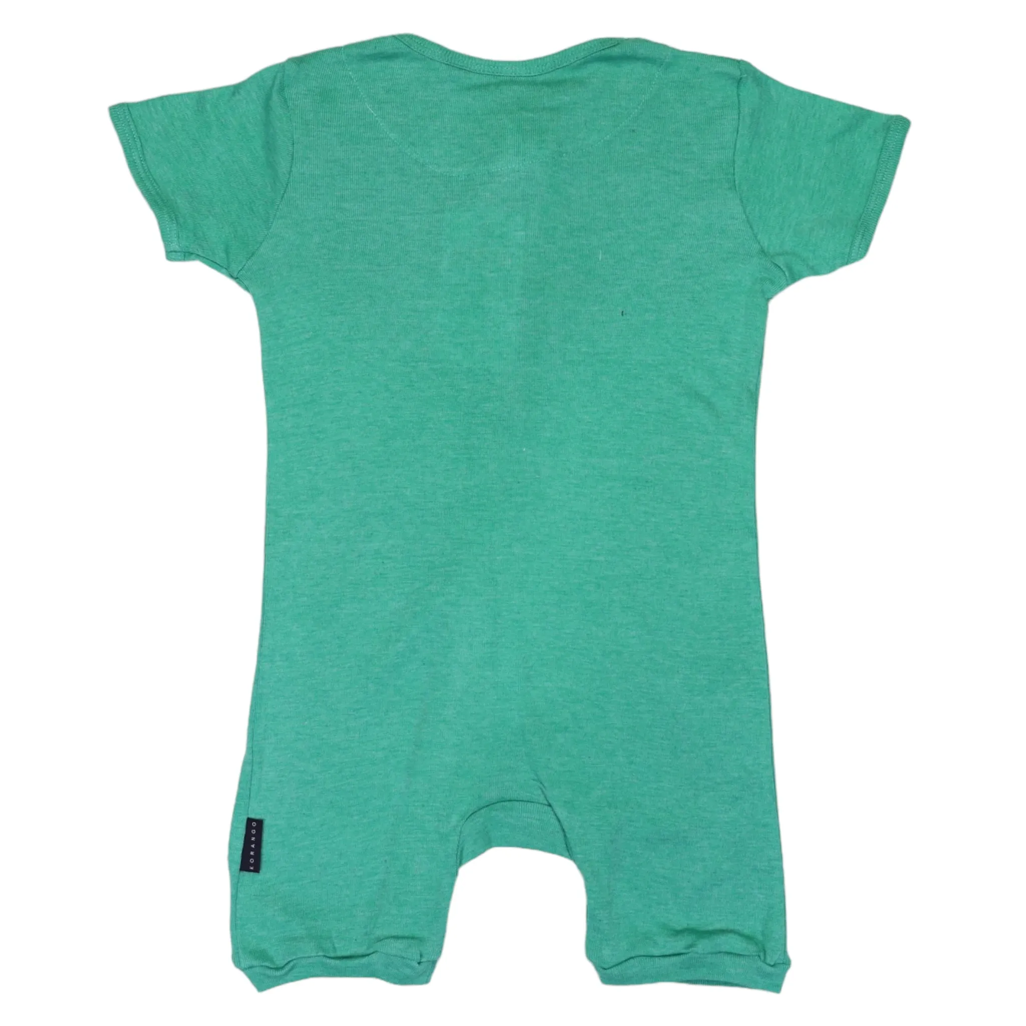 Cotton Modal Short Sleeve Romper with Zip Green