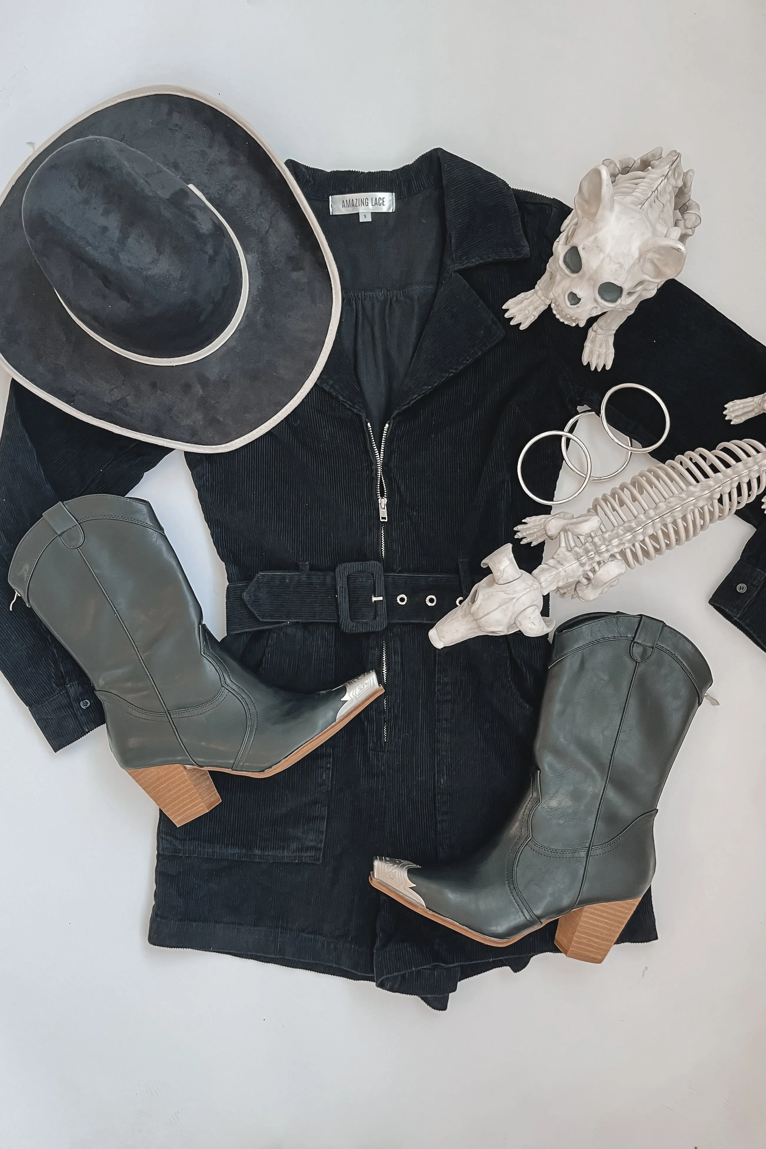DEAL Calling From Colder Weather Corduroy Belted Rompers