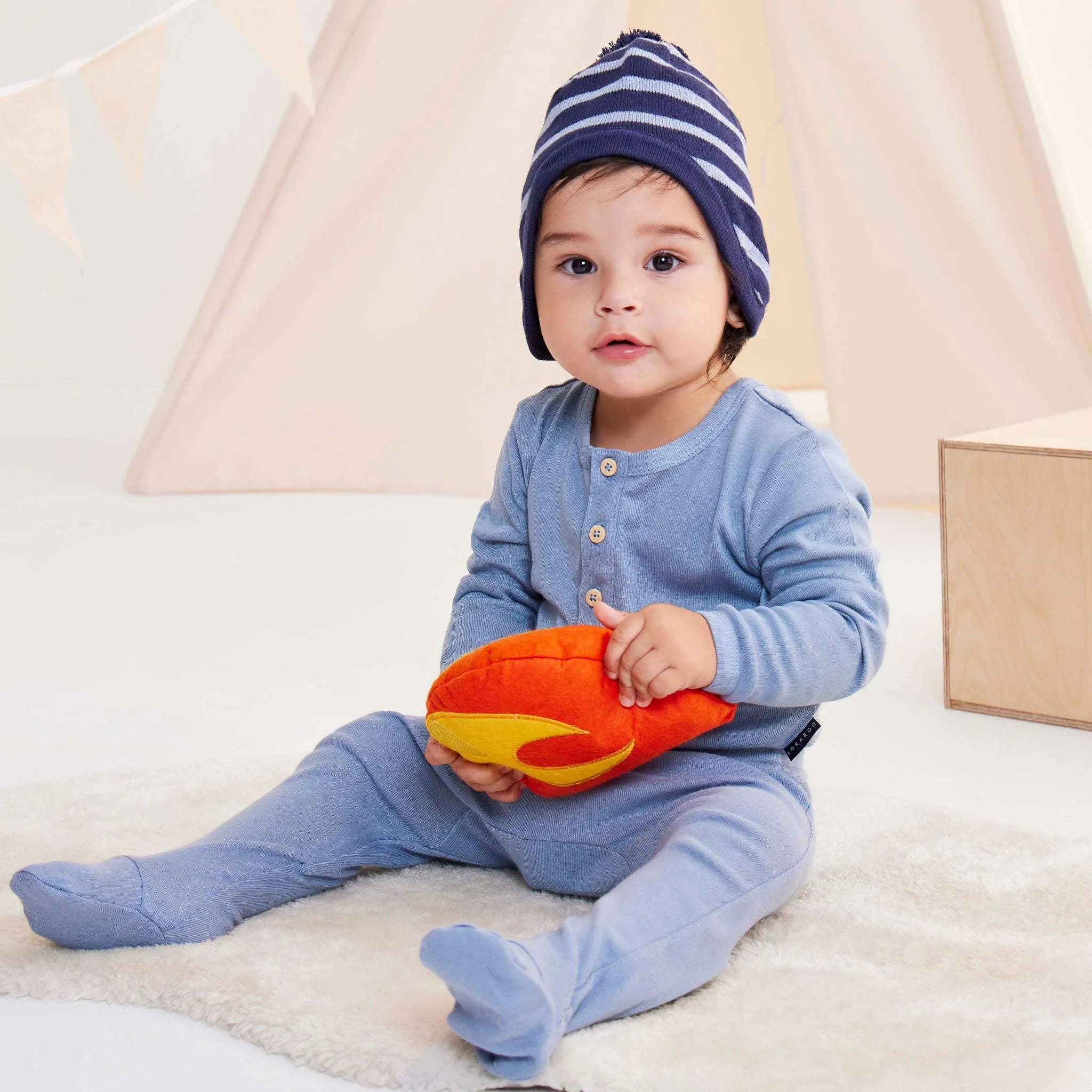 Double Zip Cotton Modal Romper Dusty Blue