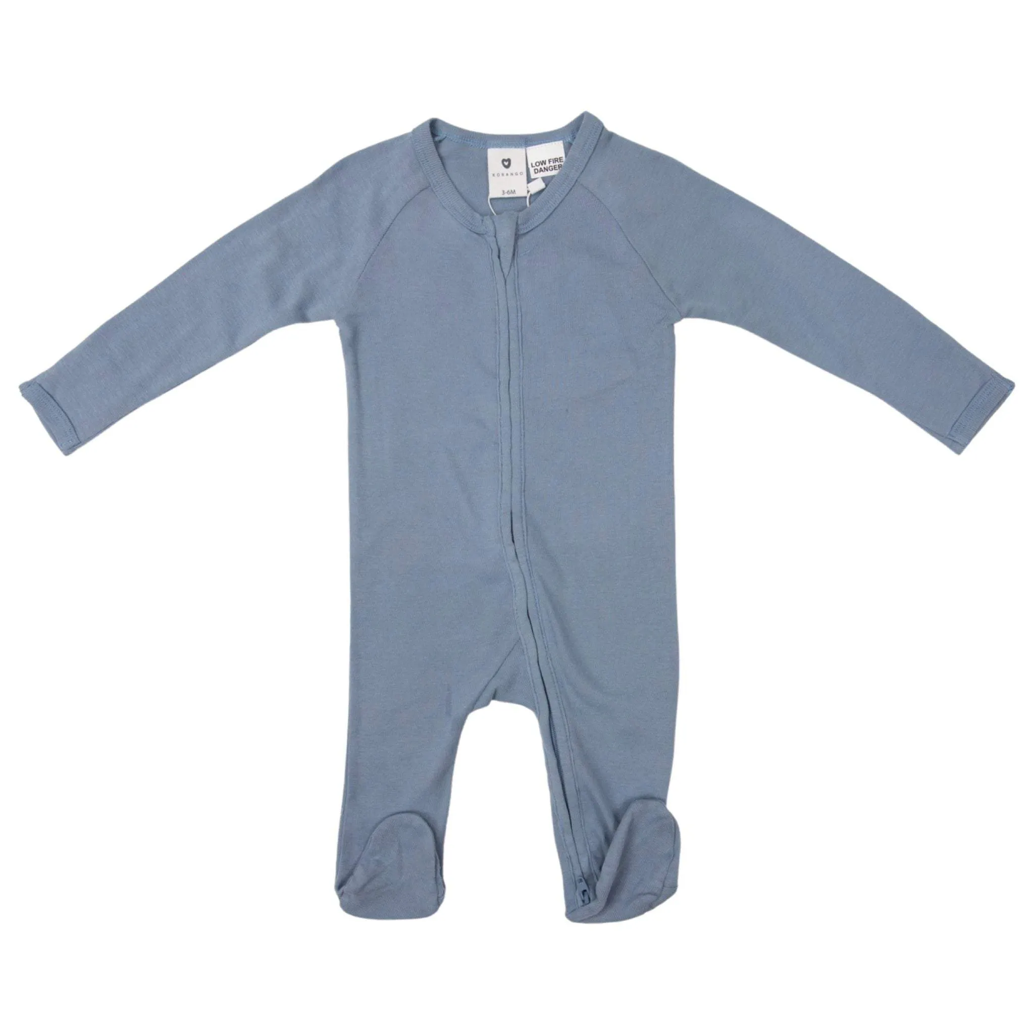 Double Zip Cotton Modal Romper Dusty Blue