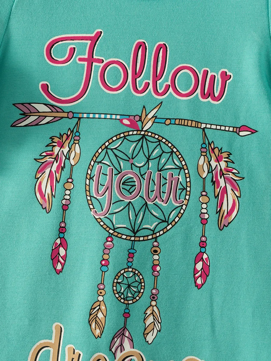 Dreamcatcher Follow Dream Ruffle Baby Girl Romper