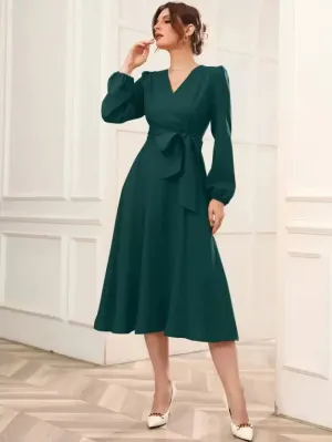 Elegant A-Line Wrap Dress