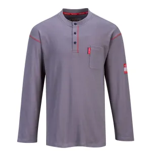 Flame Resistant Long Sleeve Gray Henley