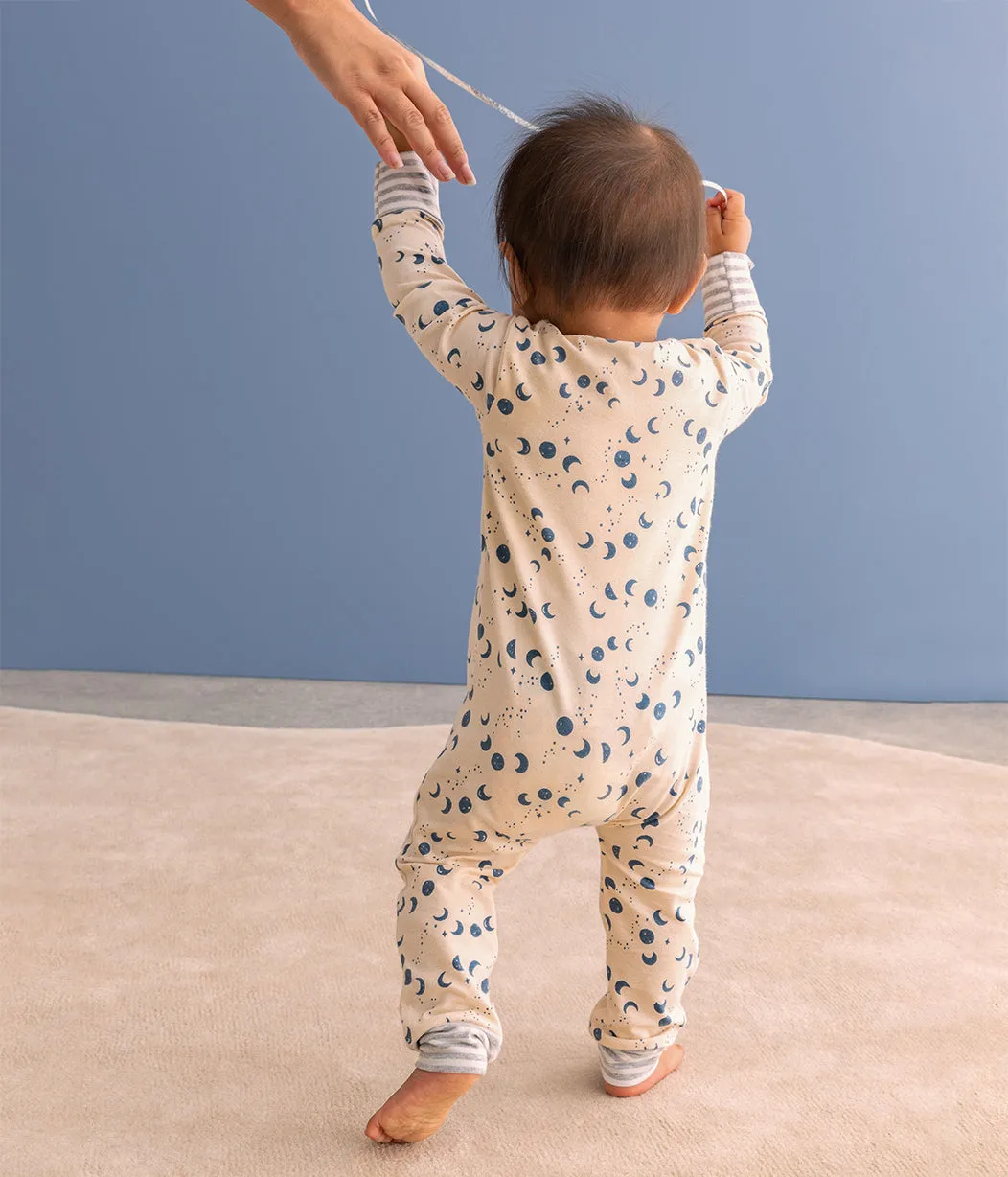 Footless Romper Cotton Ecru Moonscape