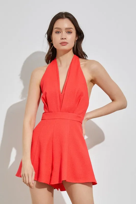 Halle Halter Neck Wide Leg Romper