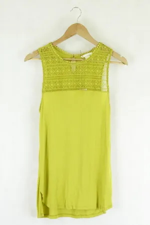 H&M Yellow Mustard Top Lace S