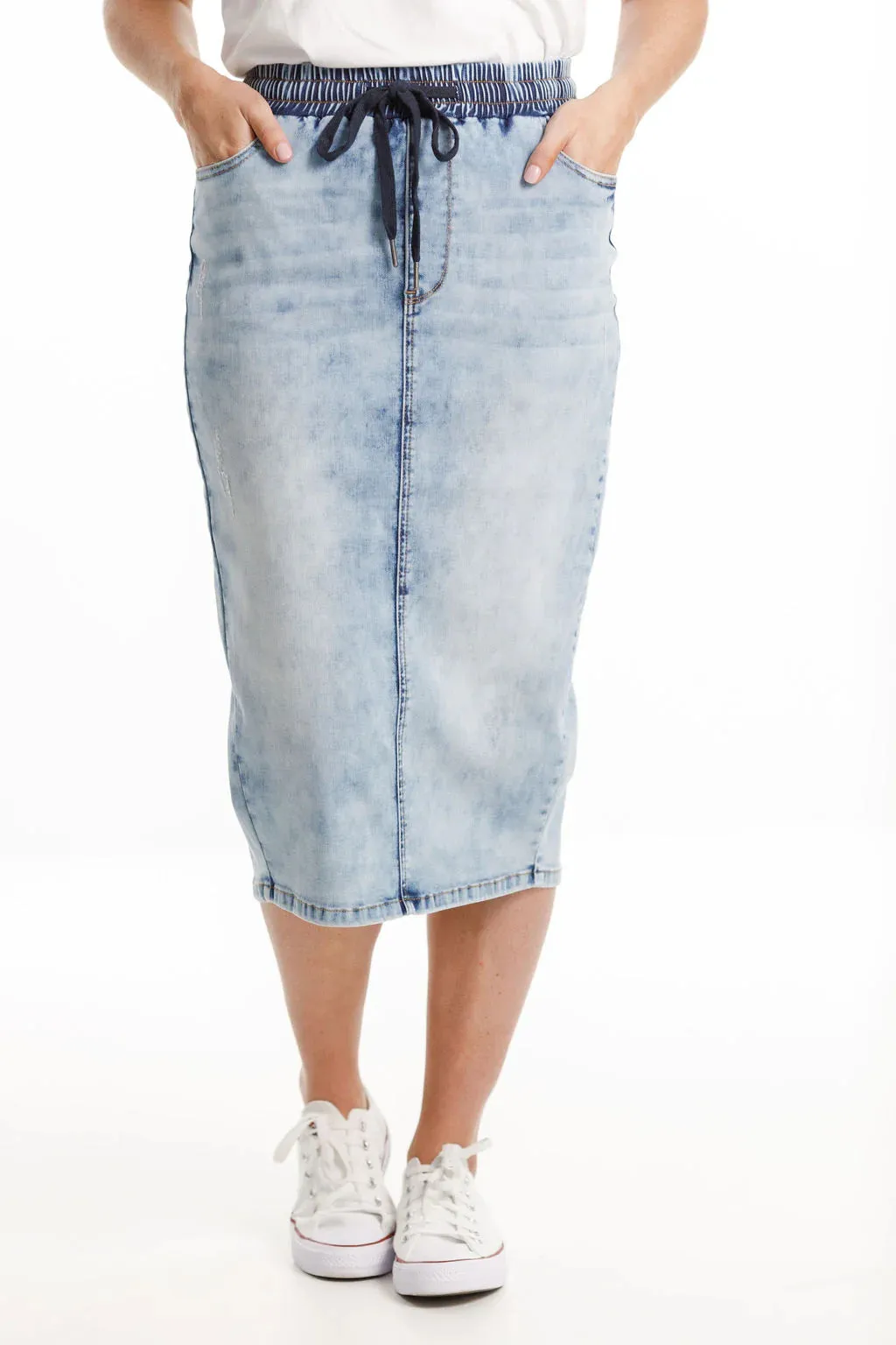 Home Lee Denim Midi Skirt