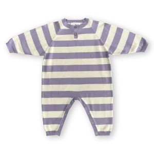 Iris/Milk Organic Striped Star Suit