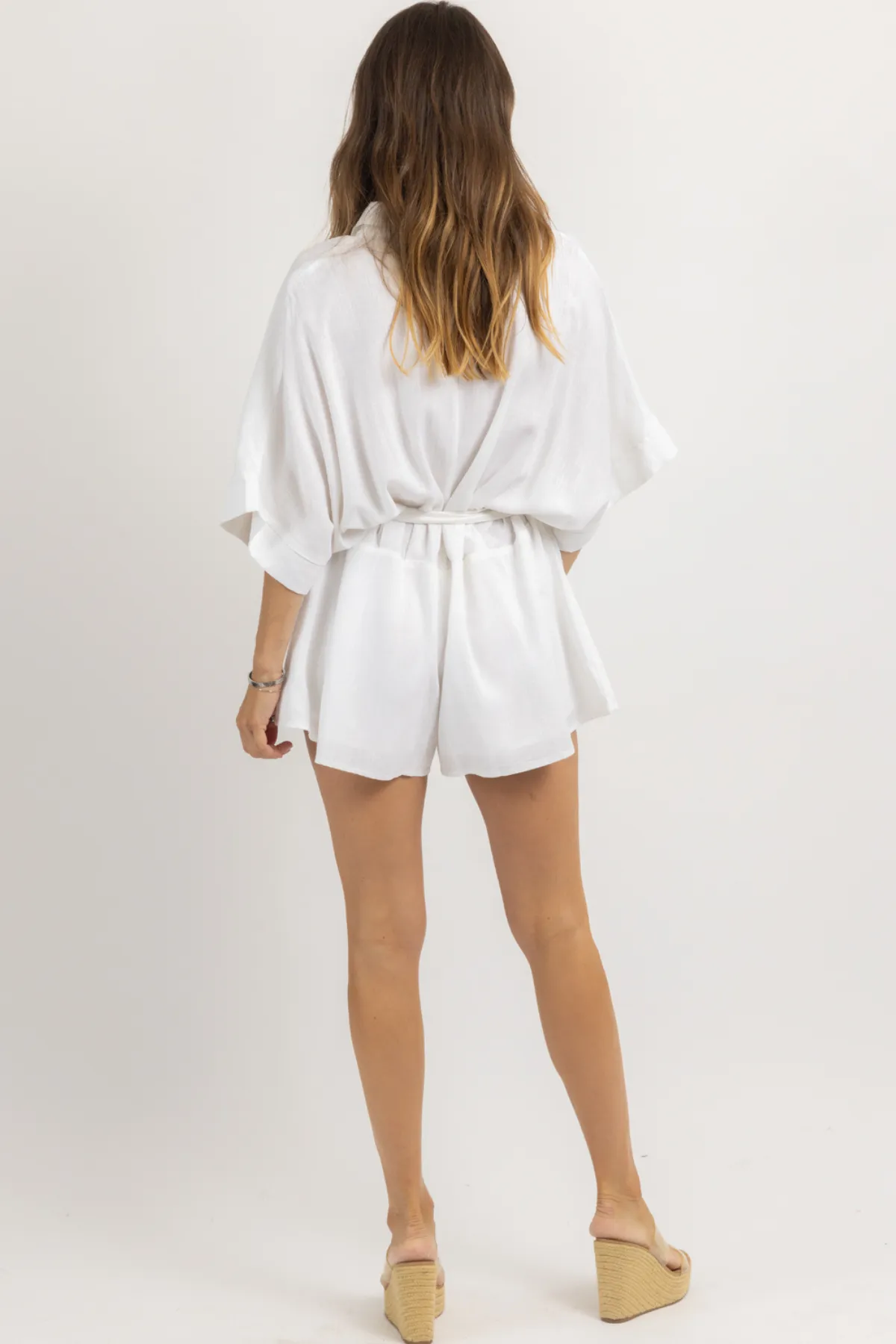 KEEPER WHITE LINEN ROMPER