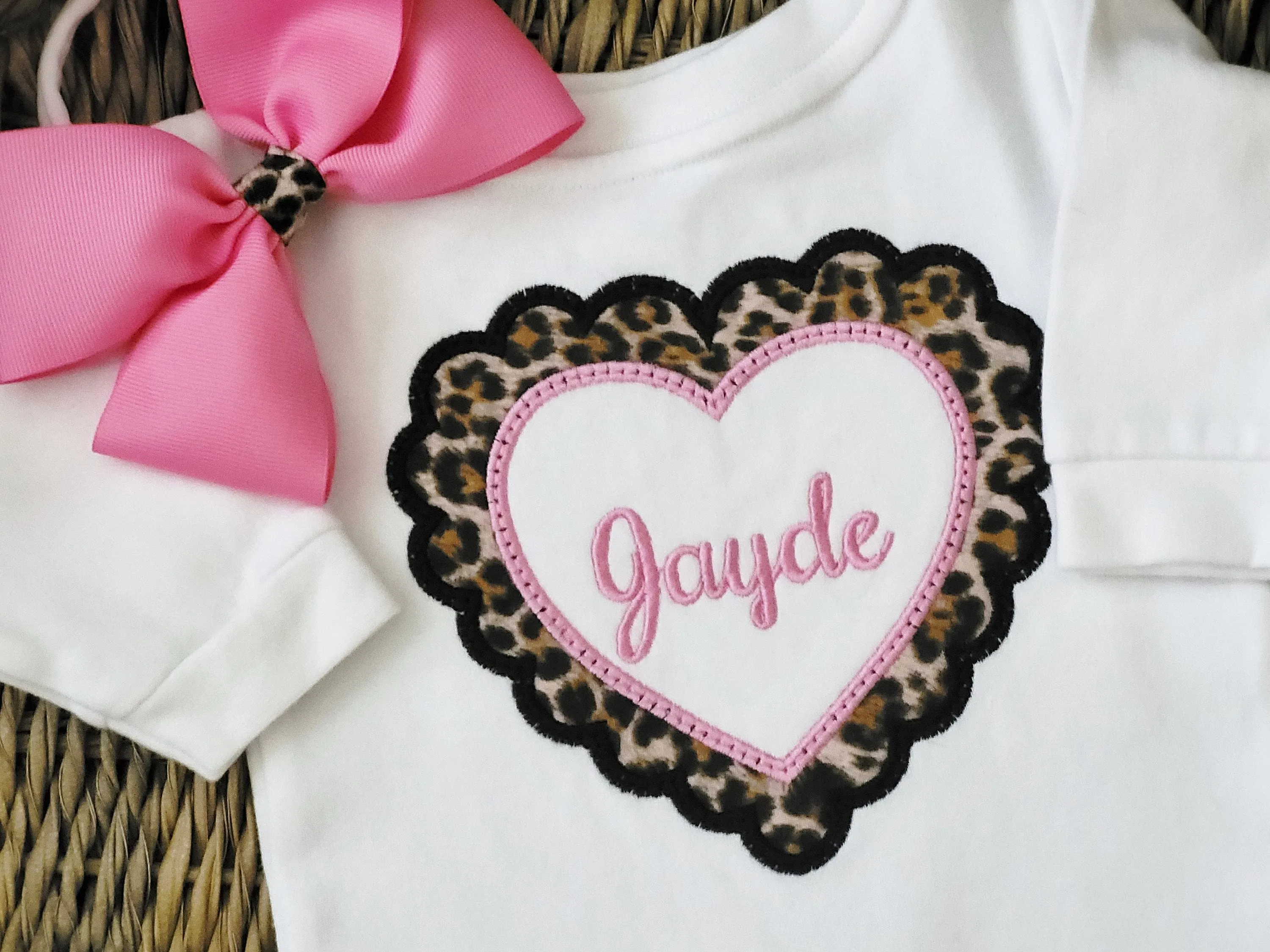 Leopard Heart Girl Sleeper Set