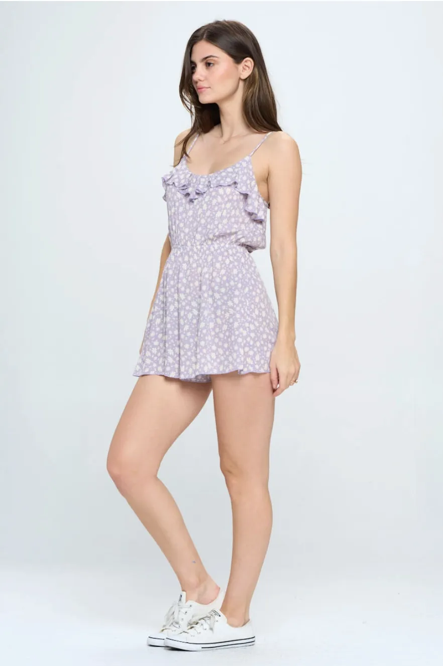 Lilac Flower Shop Floral Romper