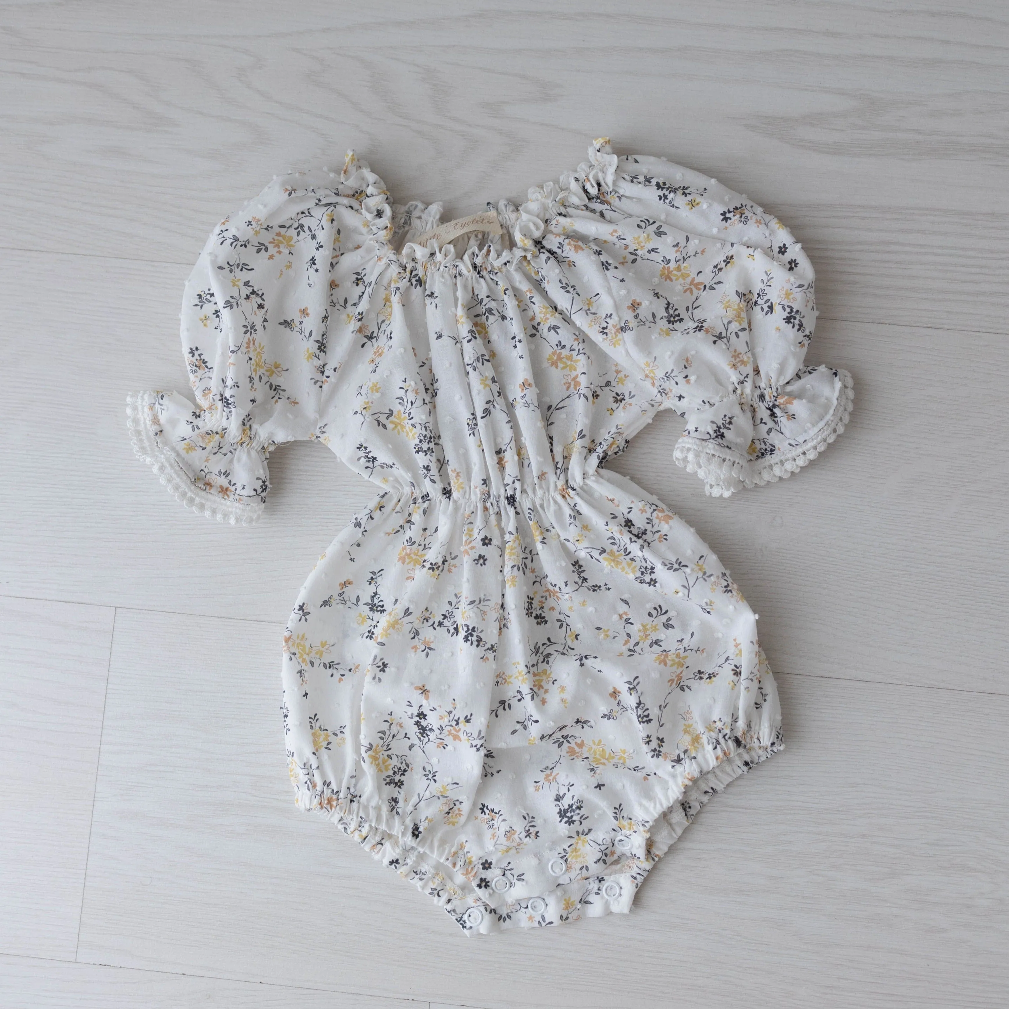 Little Eyelet Baby Plume Romper