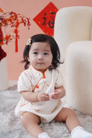Lunar Lights Baby Girl Puff Sleeves Playsuit