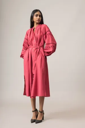Lyla Dress in Crimson by Emily Lovelock