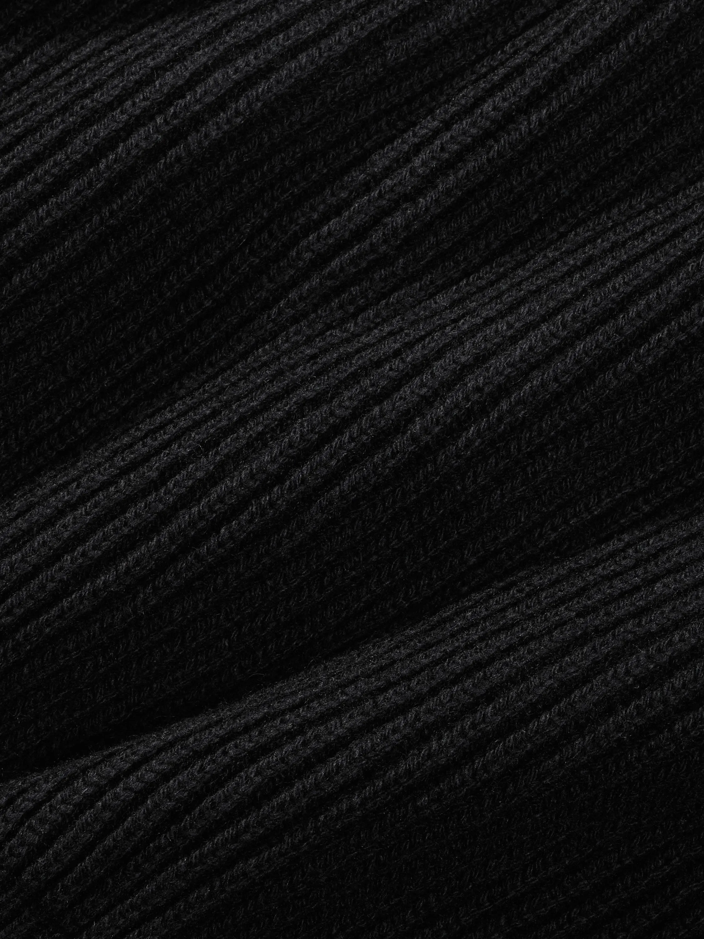 Mens Archive Recycled Cashmere Funnel-Neck Sweater—black