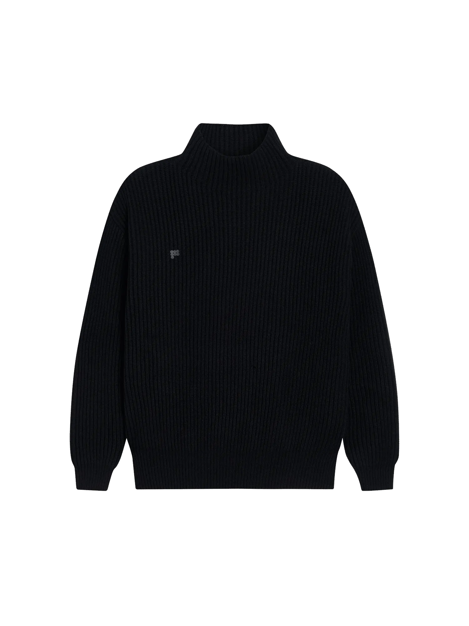 Mens Archive Recycled Cashmere Funnel-Neck Sweater—black